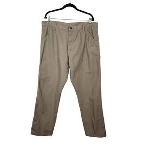 Wrangler Rustler Men's Canvas Carpenter Straight Leg Jeans in Khaki - Size 34x32